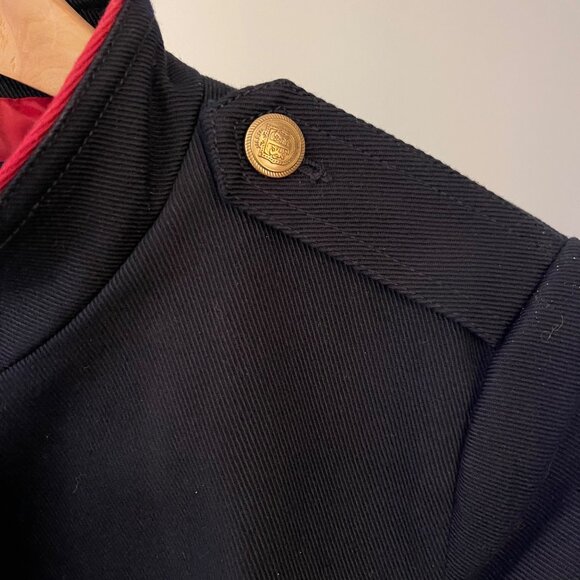 Talbots Women Military Jacket Size 12 Black Gold Button Preppy Academia Classic - Picture 6 of 10